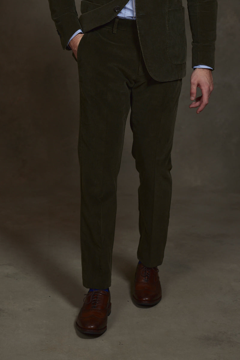 Karl Japanese Corduroy Pant in Bottle Green