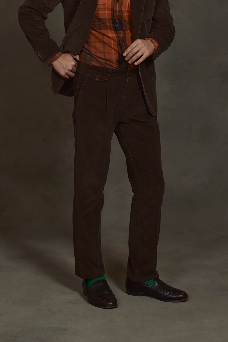 Karl Japanese Corduroy Pant in Deep Brown