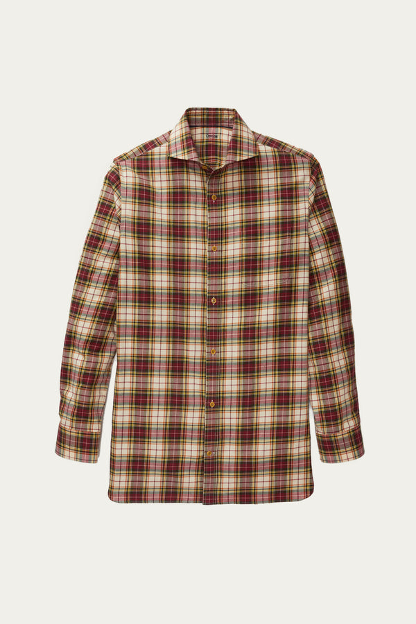 Moore Woven Twill Flannel Shirt in Multi Colored Plaid