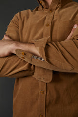 Allenby Woven Fine Wale Corduroy Shirt in Cinnamon