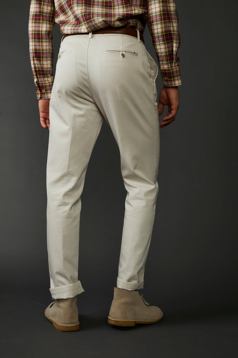 Spruance Garment Dyed and Washed Italian Twill Pant in Winter White