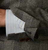 Aldo Glencheck Italian Wool Blazer in Brown/Off White