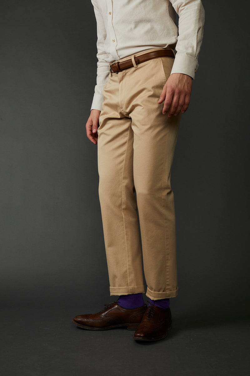 Spruance Garment Dyed and Washed Italian Twill Pant in Tan
