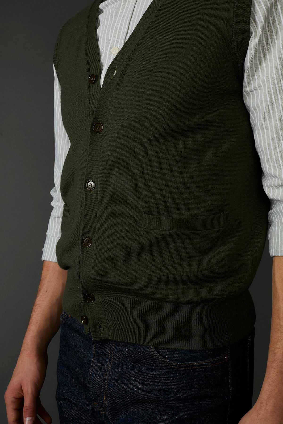 Men's Clothing | Custom Fine Merino Wool Cardigan Vest| Onsloe