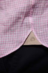 Marshall Linen Check Shirt in Pink