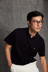 Geronimo 2-Ply Cotton Polo in Black