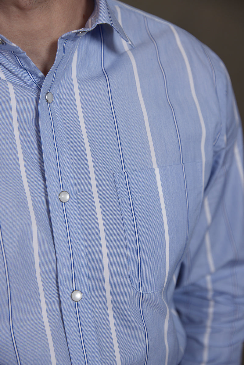 Welch Formal Shirt in Blue & White Stripes
