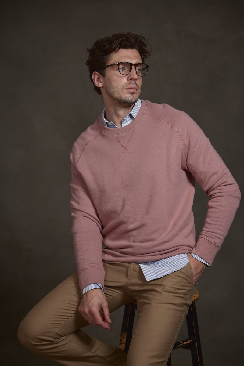 Dario Terrycloth Sweatshirt in Pink