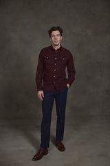Lucas Military Shirt in Burgundy