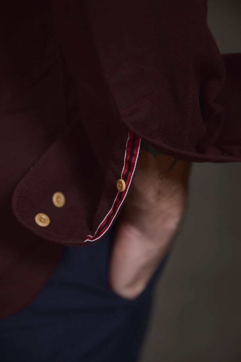 Lucas Military Shirt in Burgundy