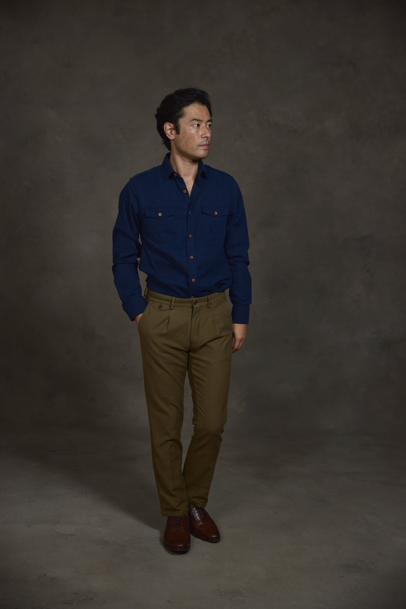 Lucas Military Shirt in Navy