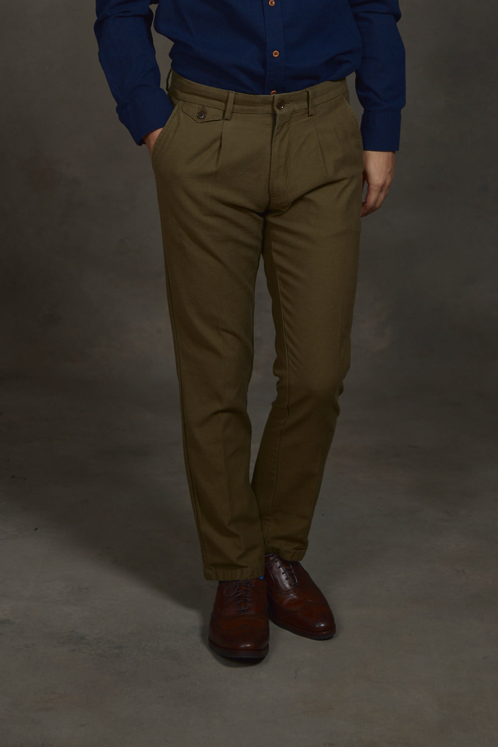 Suit Pants for Mens | Stein Pleated Pant in Army | Onsloe
