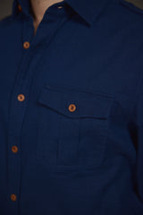 Lucas Military Shirt in Navy
