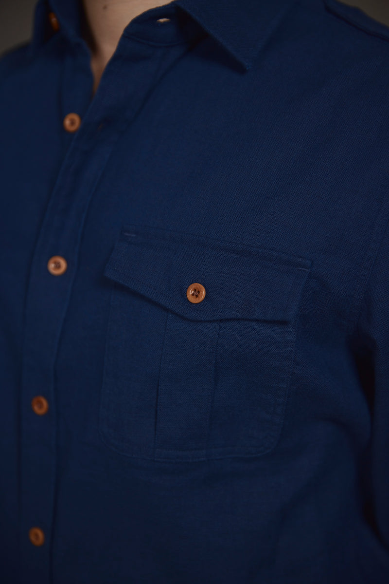 Lucas Military Shirt in Navy