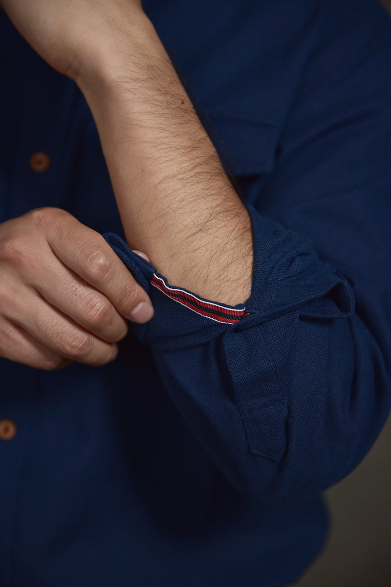 Lucas Military Shirt in Navy