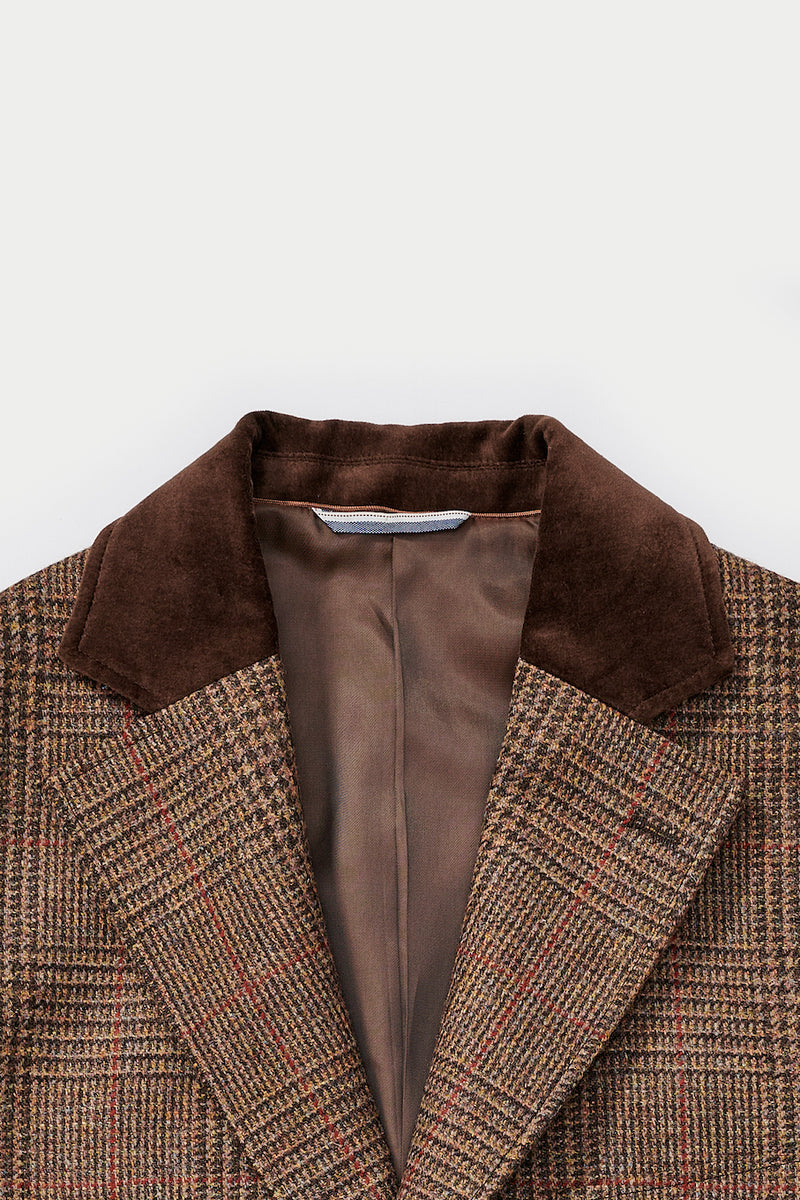 Abner Crombie Coat in Brown Plaid