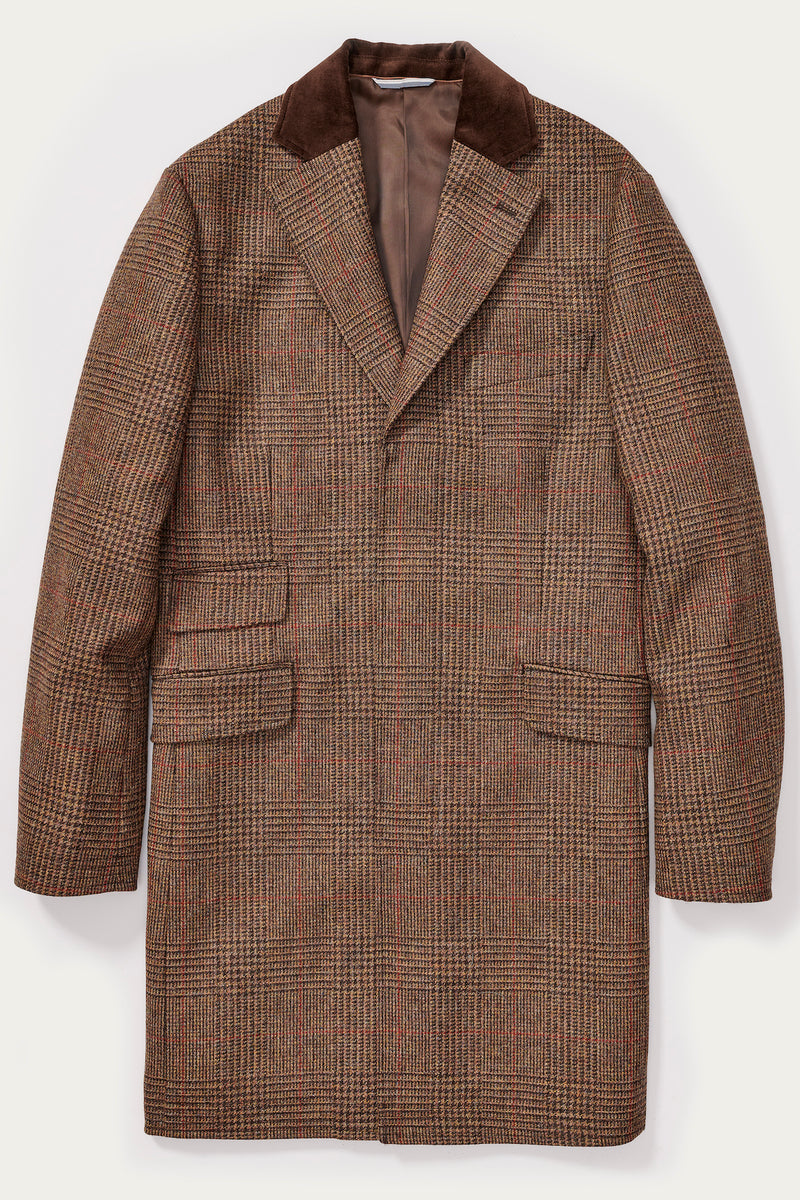 Abner Crombie Coat in Brown Plaid