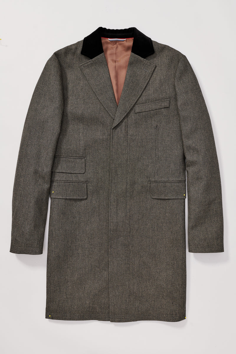 Abner Crombie Coat in Light Grey