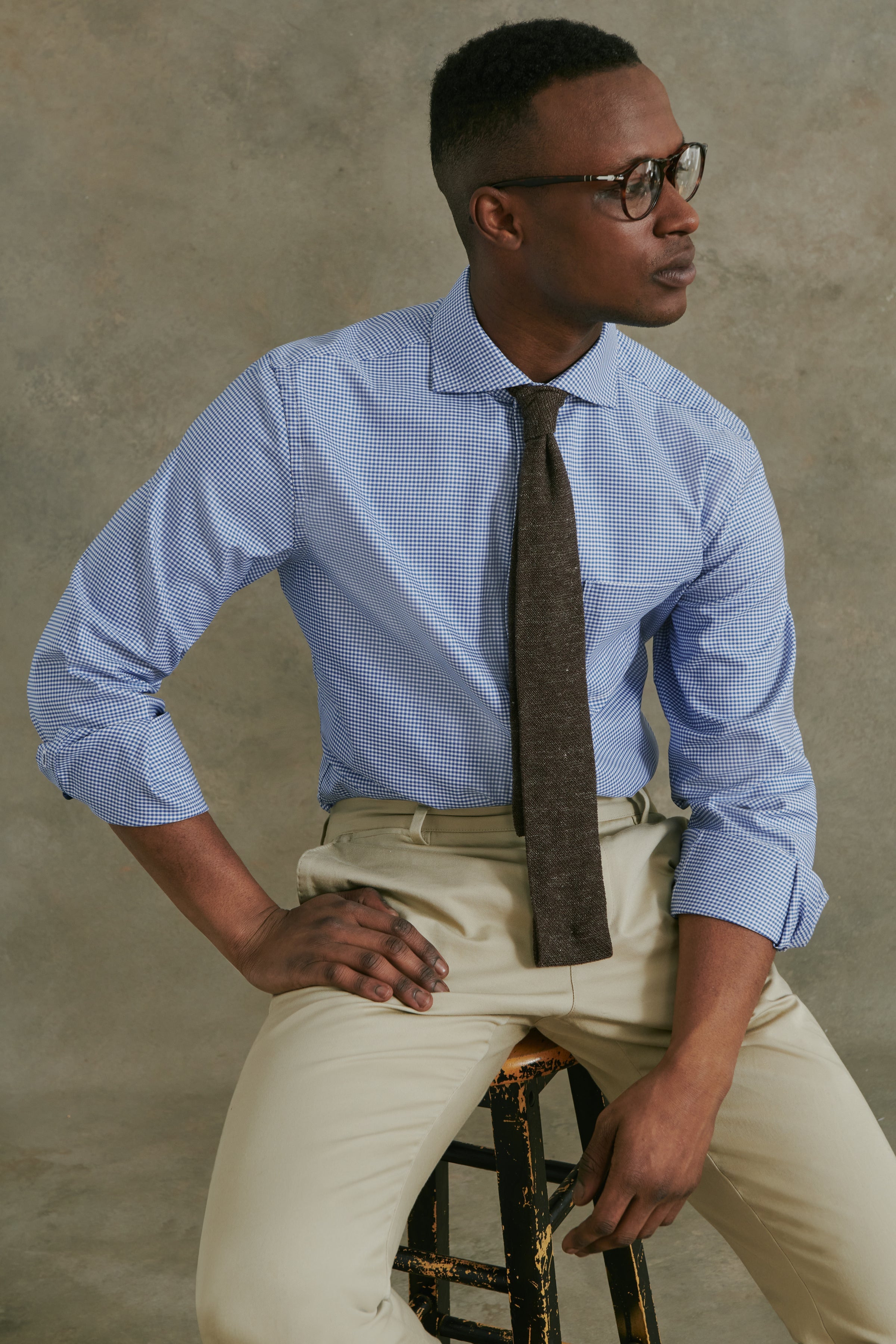 dress shirt with tie Tie for Men | Ossabaw Silk/Linen Knit Tie in Brown