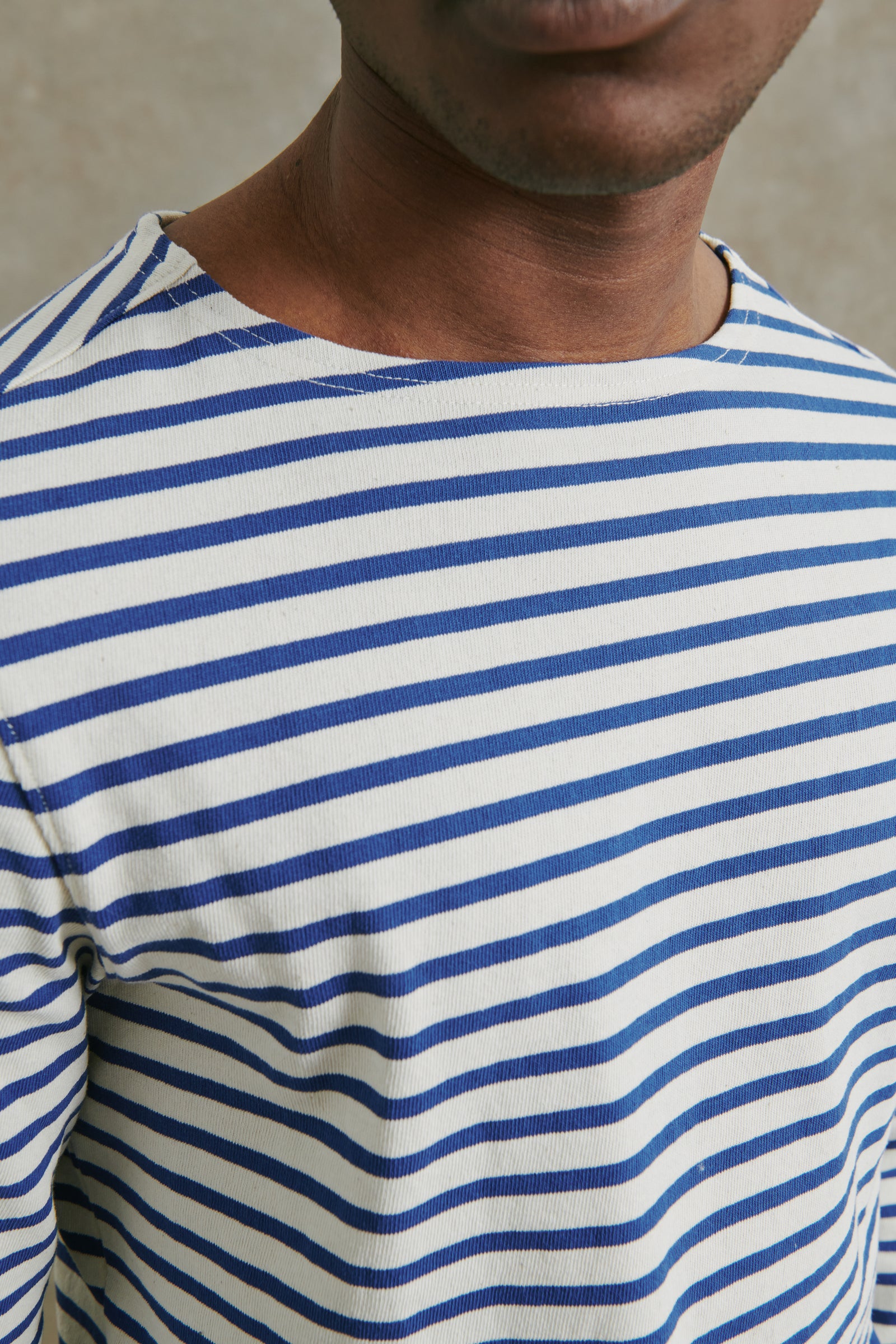 MADISON BLUE Custom Boat Neck Border Long Sleeve T-shirt