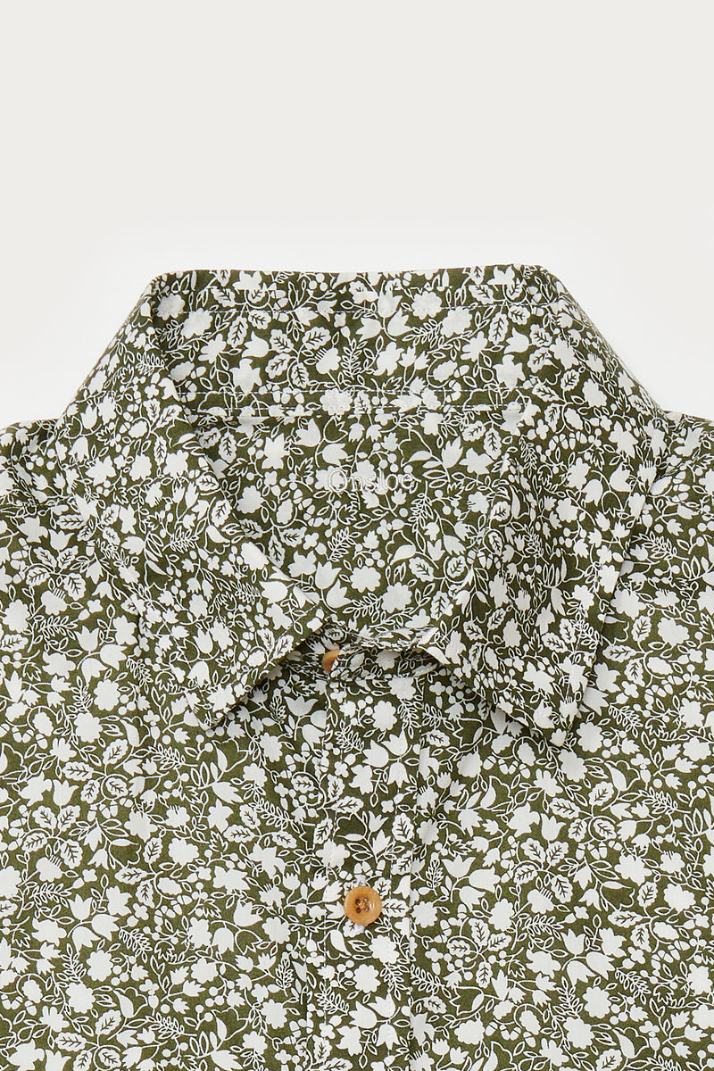 Ogeechee Shirt in Moss Floral Print