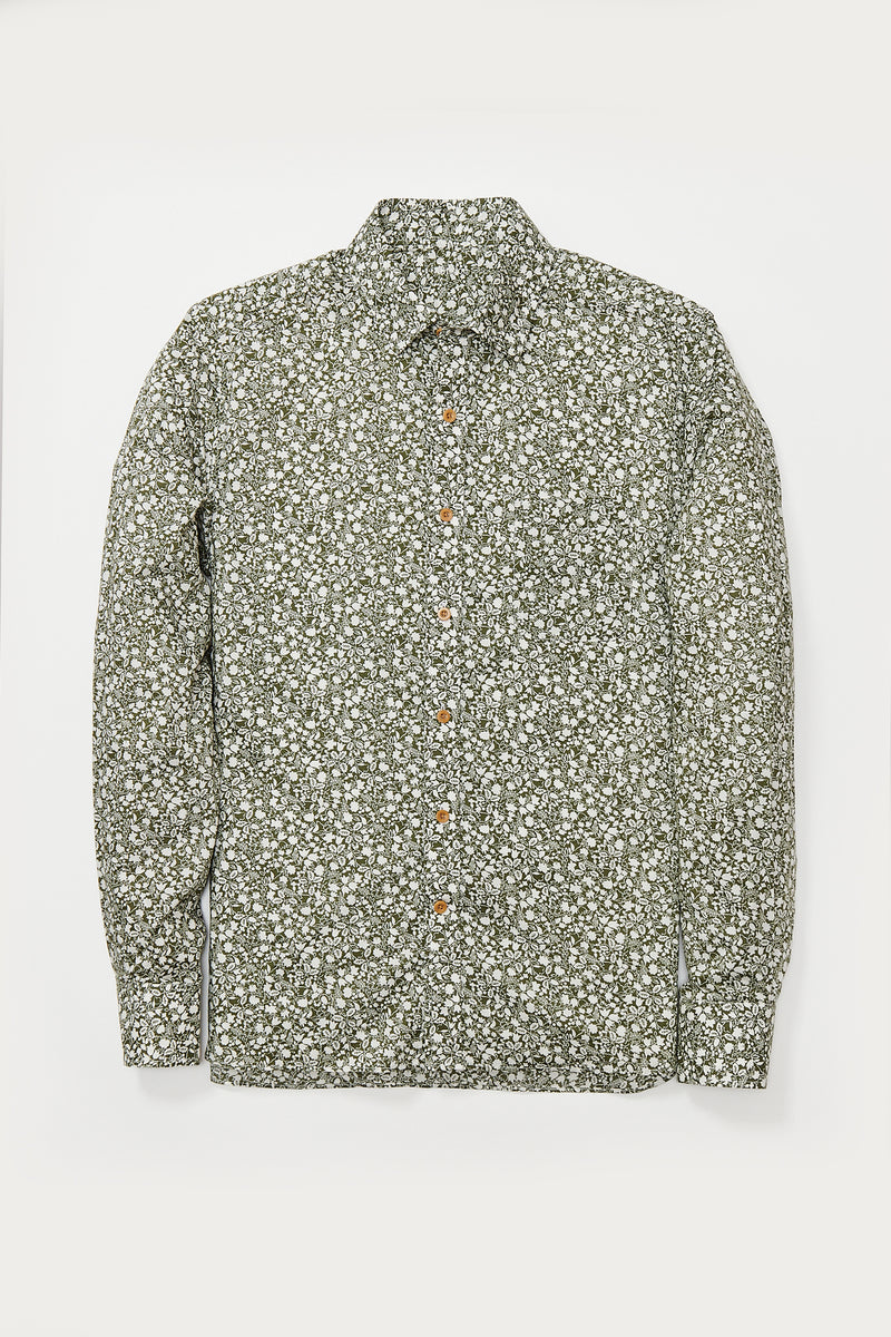 Ogeechee Shirt in Moss Floral Print