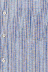 Fahm Linen Shirt in Blue & Red Stripe