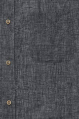 Bracken Short Sleeve Linen Shirt in Charcoal