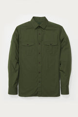 Eldridge Cotton Sateen Military Shirt in Moss
