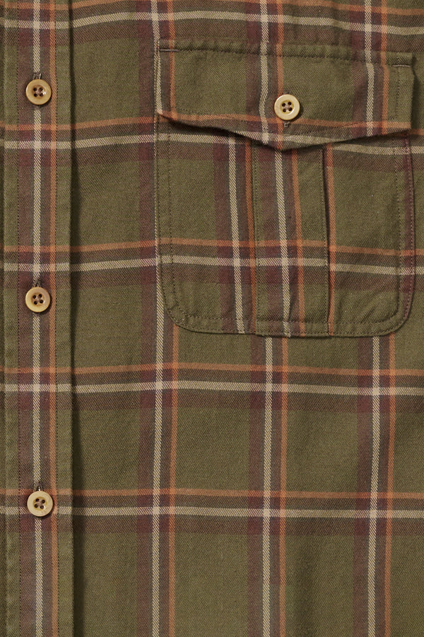 Olson Military Shirt in Brown Plaid