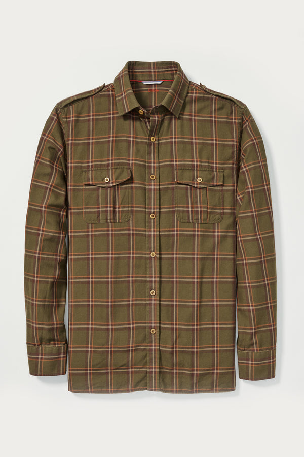 Amis Overshirt in Moss Plaid