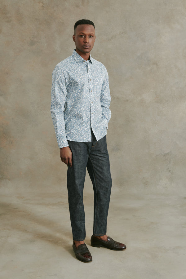 Ogeechee Shirt in Blue Floral Print