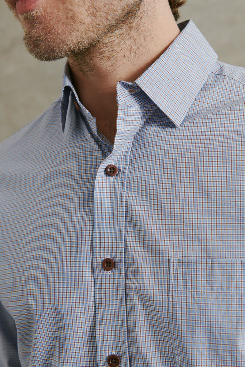 Habersham Shirt in Blue & Red Check