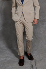 Mitchell Herringbone Chino Pant with Side Tabs in Nut