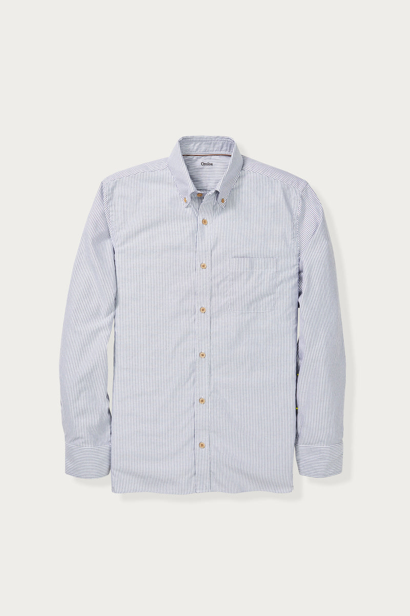 Allenby Houndstooth Oxford Shirt in Light-Blue