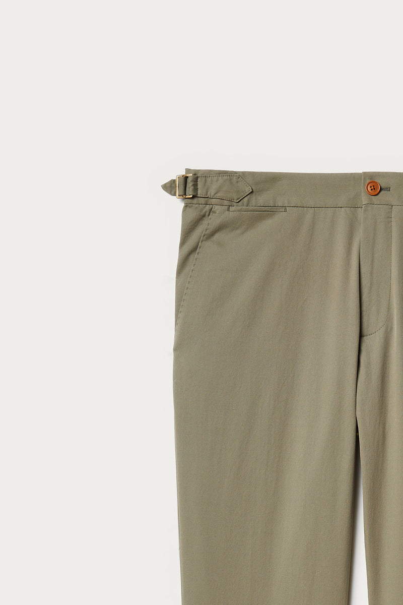 Mitchell Herringbone Chino Pant with Side Tabs in Olive