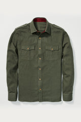 Braylon Wool Shirt Jacket in Moss