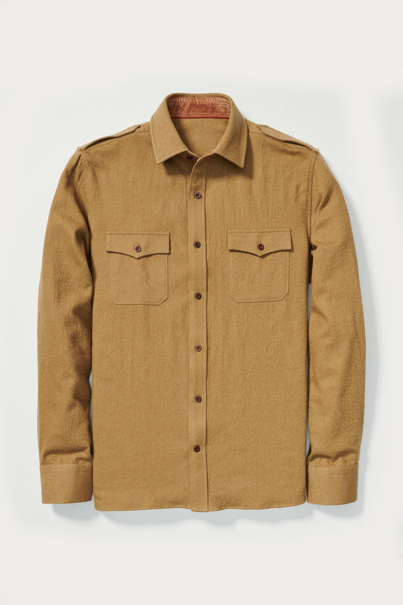 Braylon Wool Shirt Jacket in Khaki