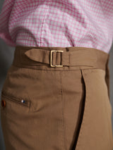 Mitchell Herringbone Chino Pant with Side Tabs in Tan