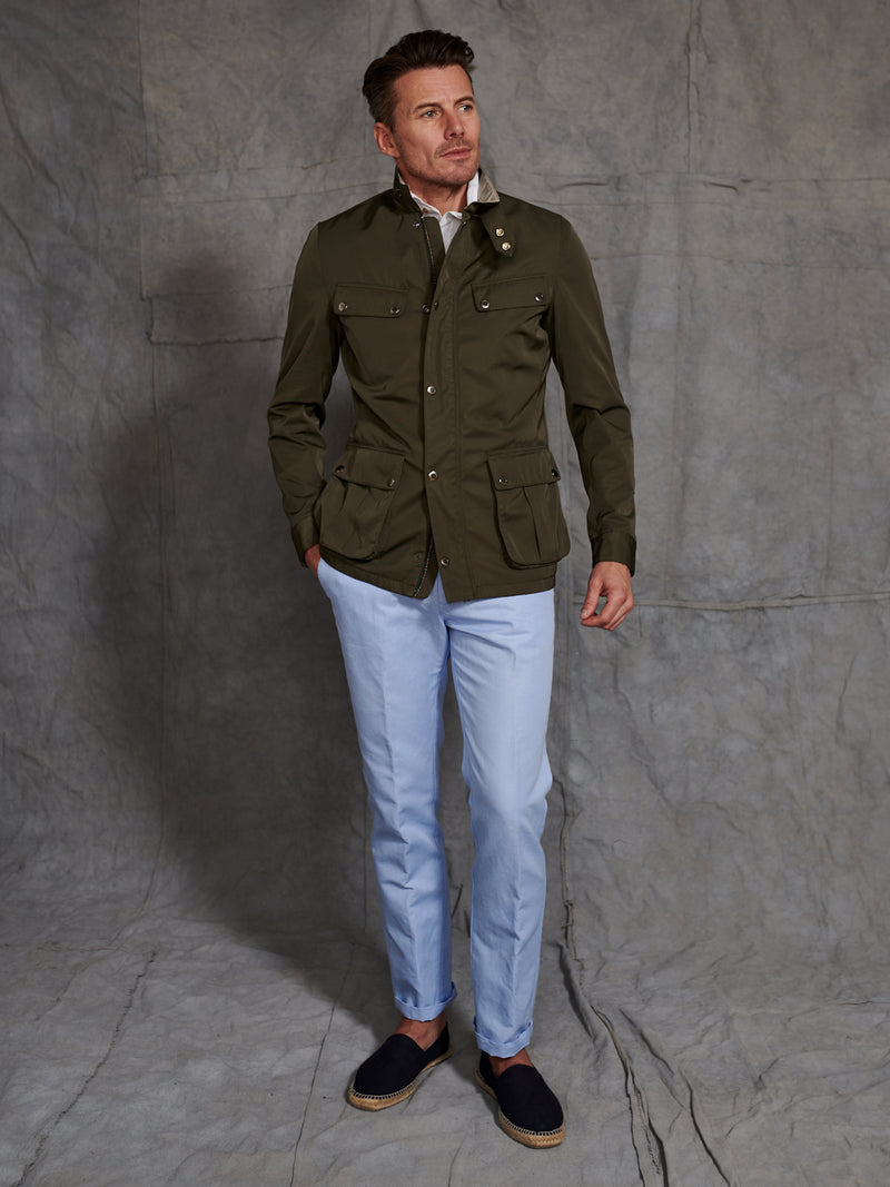 Ney Water Repellent Motorcycle Courier Jacket in Olive