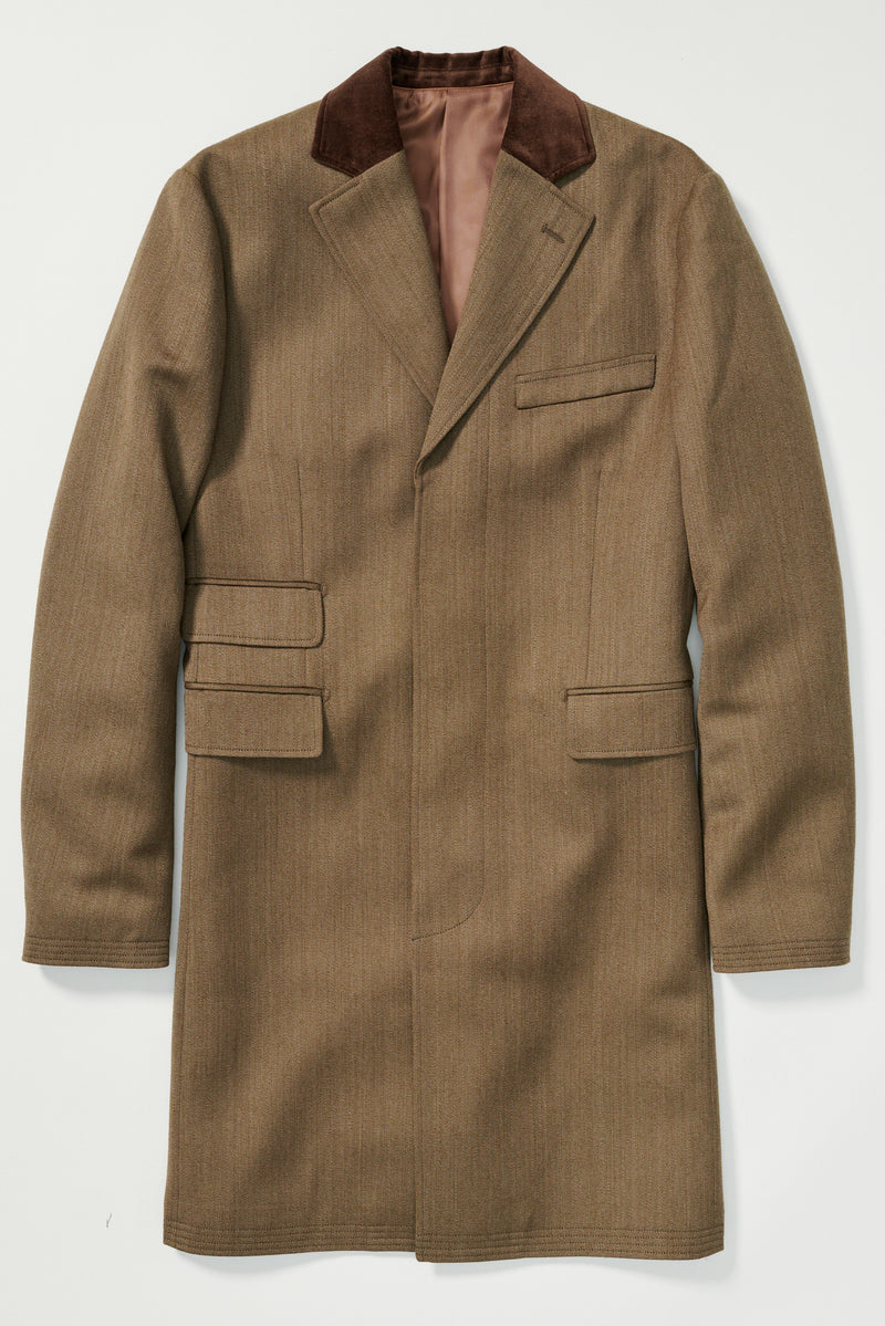 Abner Collard Coat in Tan