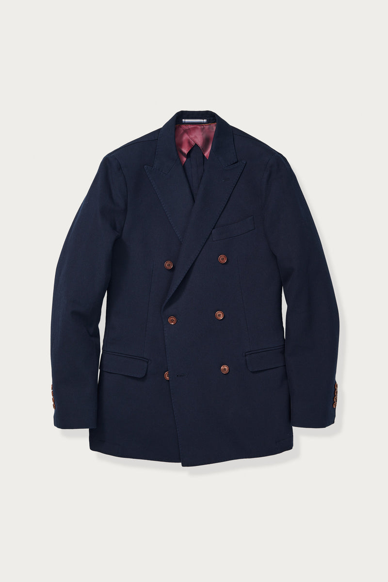 Joffre Double Breasted Textured Sport Coat in Navy