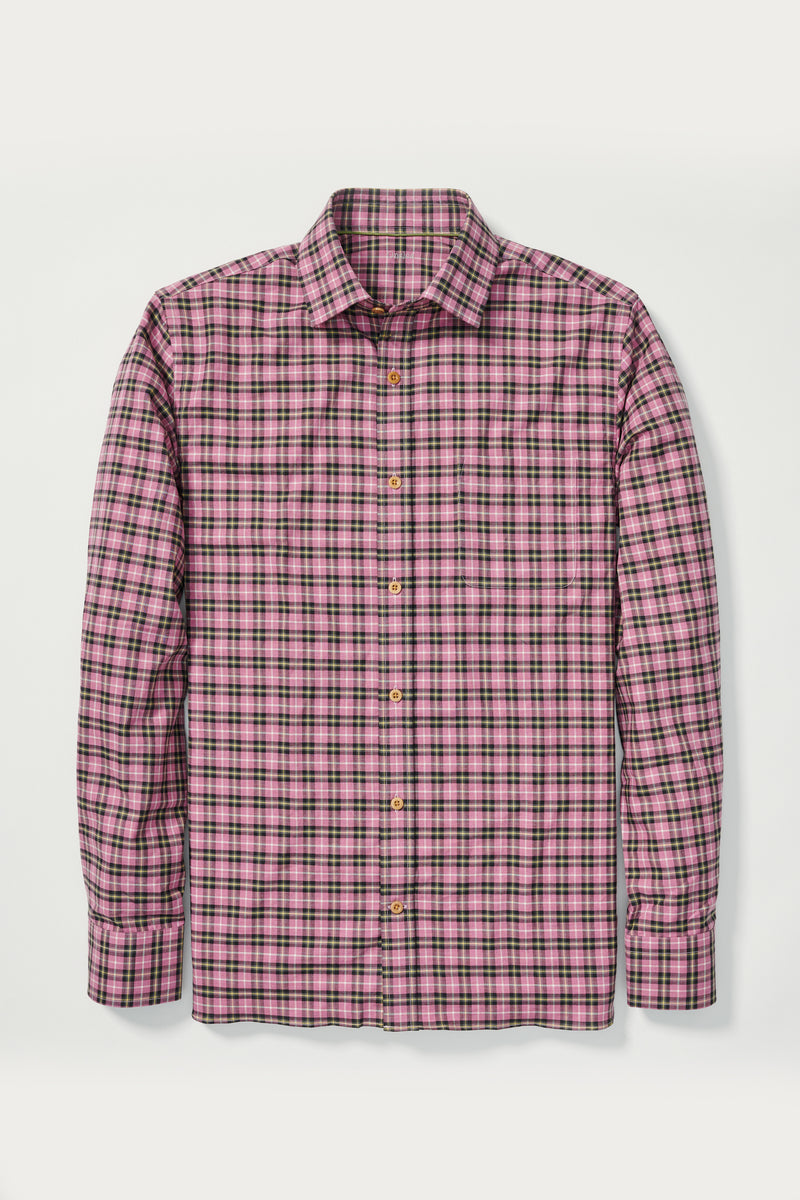 Nils Shirt in Pink Mini Plaid