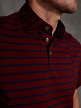 Wellington Polo in Maroon/Navy Stripe