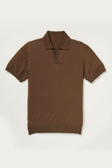 Pierre Cotton Knit Polo in Army Green