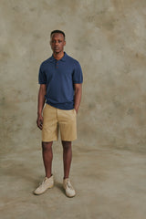 Pierre Cotton Knit Polo in Navy