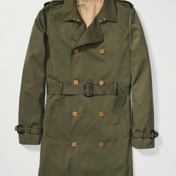Army green sales trench coat mens