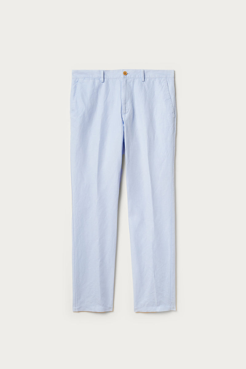 Gwinnett Linen Cotton Chino in Light-Blue
