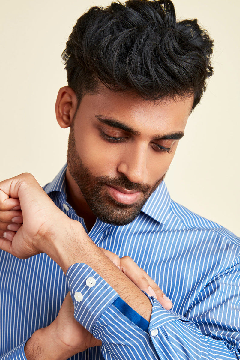 Dressshirt for Men | Beaumont Pinstripe Dress Shirt in White Stripe | Onsloe Dressshirt for Men | Beaumont Pinstripe Dress Shirt in White Stripe | Onsloe